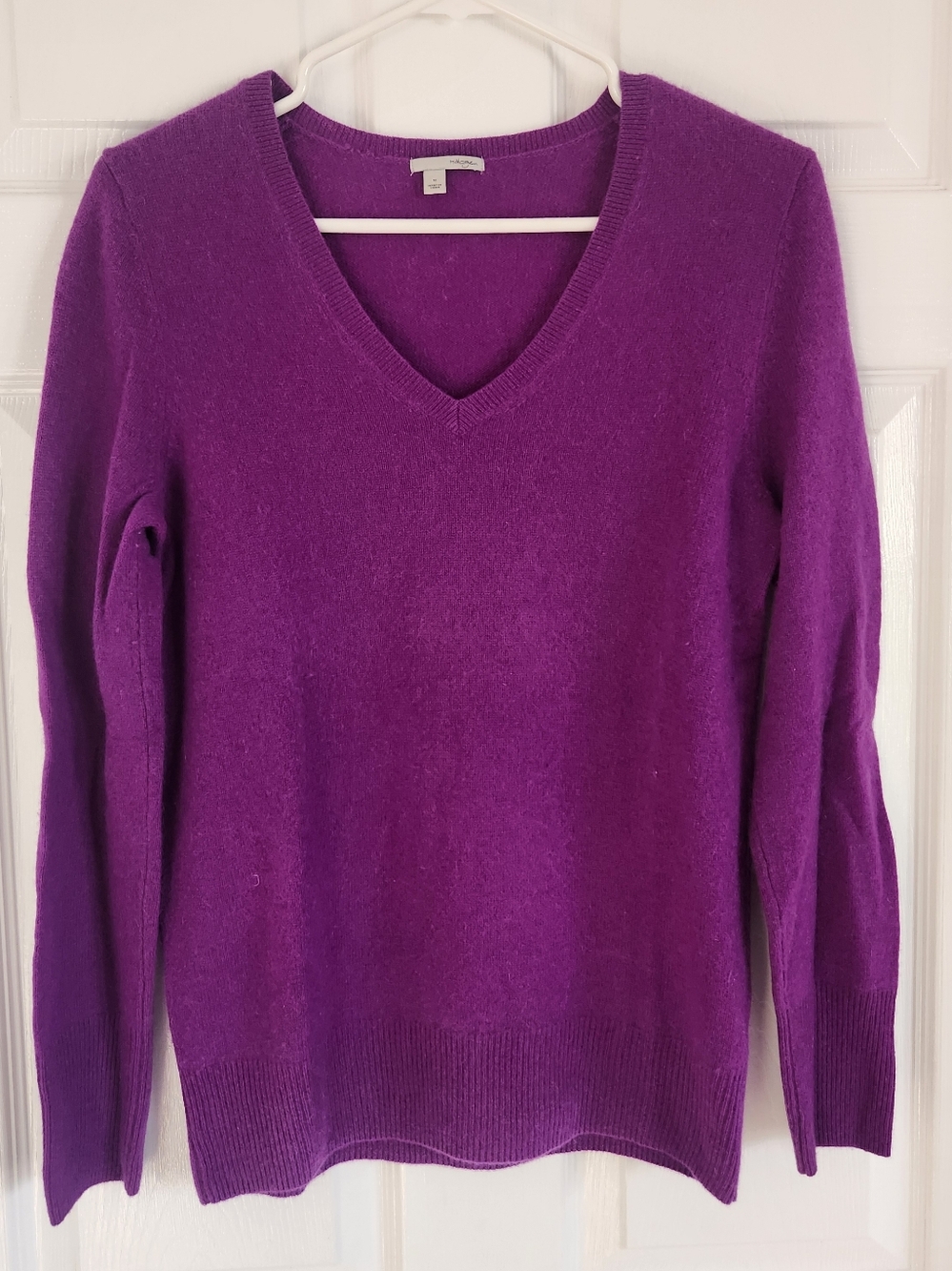 V-Neck Women's Sweater in Purple - Classic Knit